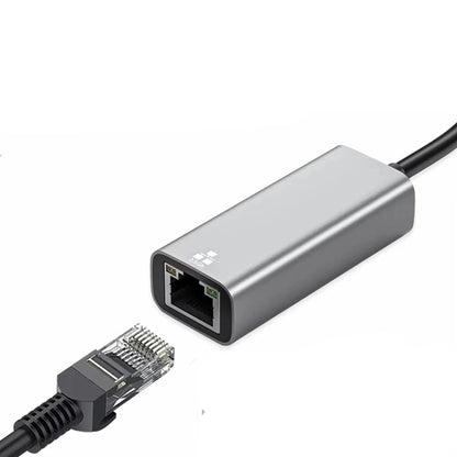 Network adapter with Ethernet cable on a white background, highlighting light speed transmission and speed up to 2500M.