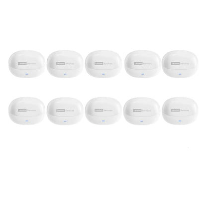 Lenovo LE257 white wireless earbuds in a box with multiple units displayed.