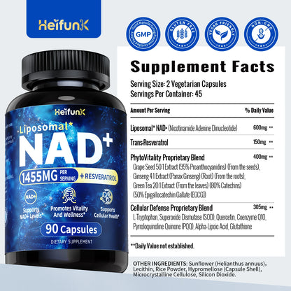 90 Capsules NAD+ Boost-with Resveratrol