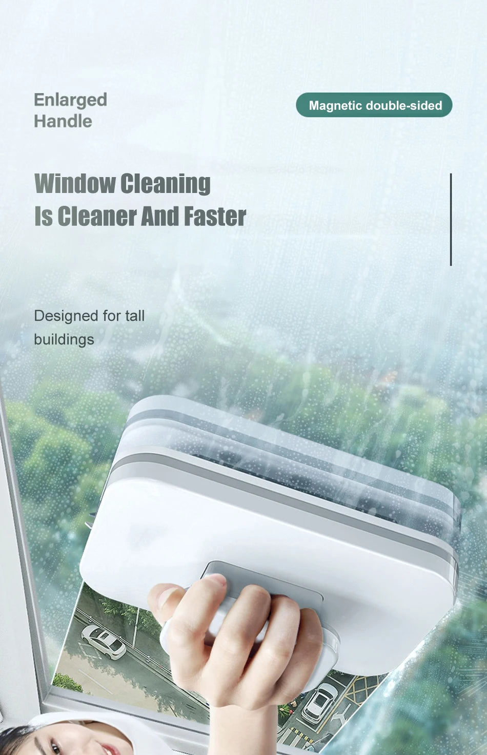 NEW Magnetic Window Cleaner Brush