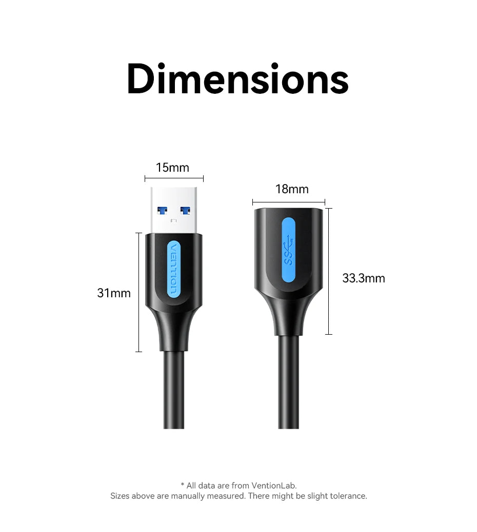 Male to Female USB extender Cable