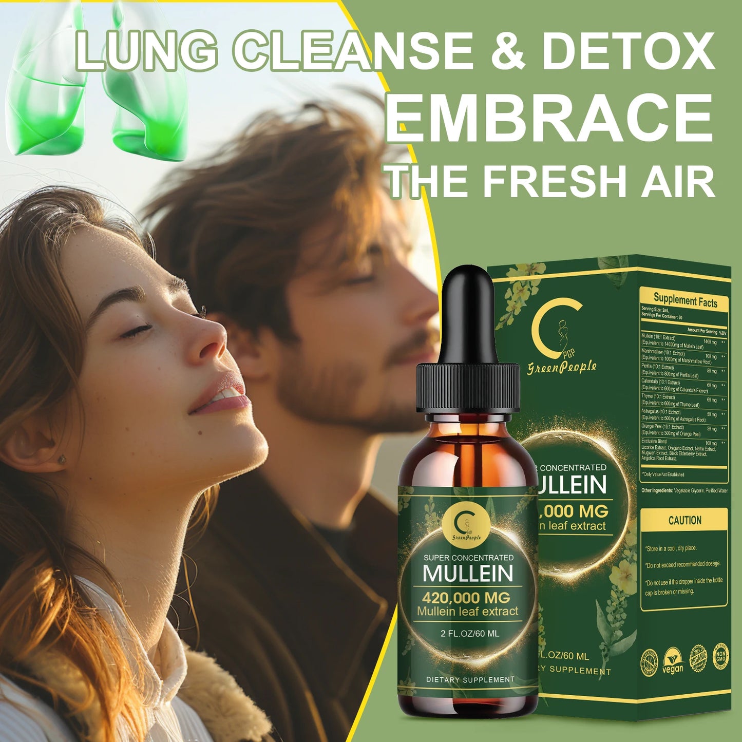 60ML Mullein Drops for Lungs