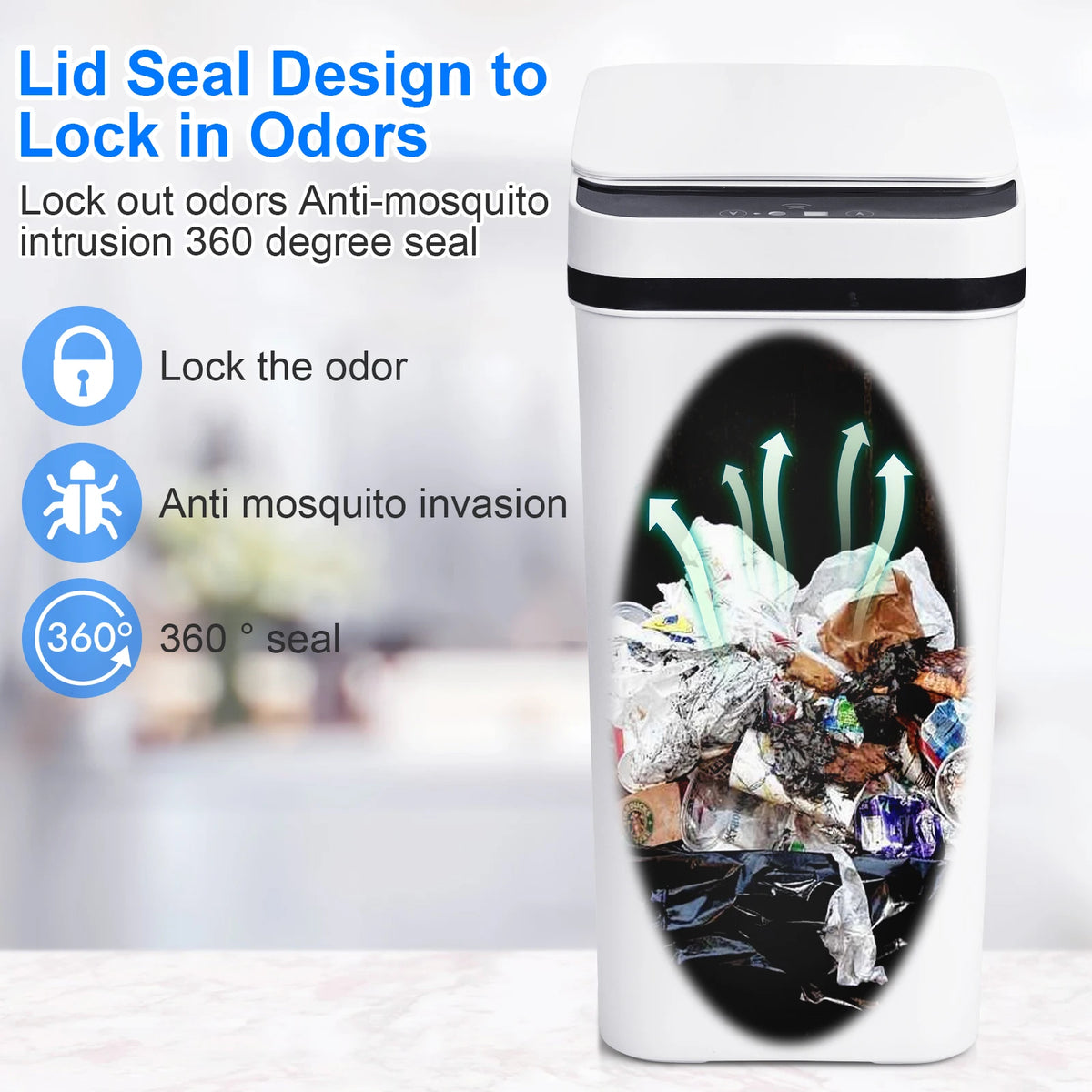 2 Pack 12L Bathroom Automatic Trash