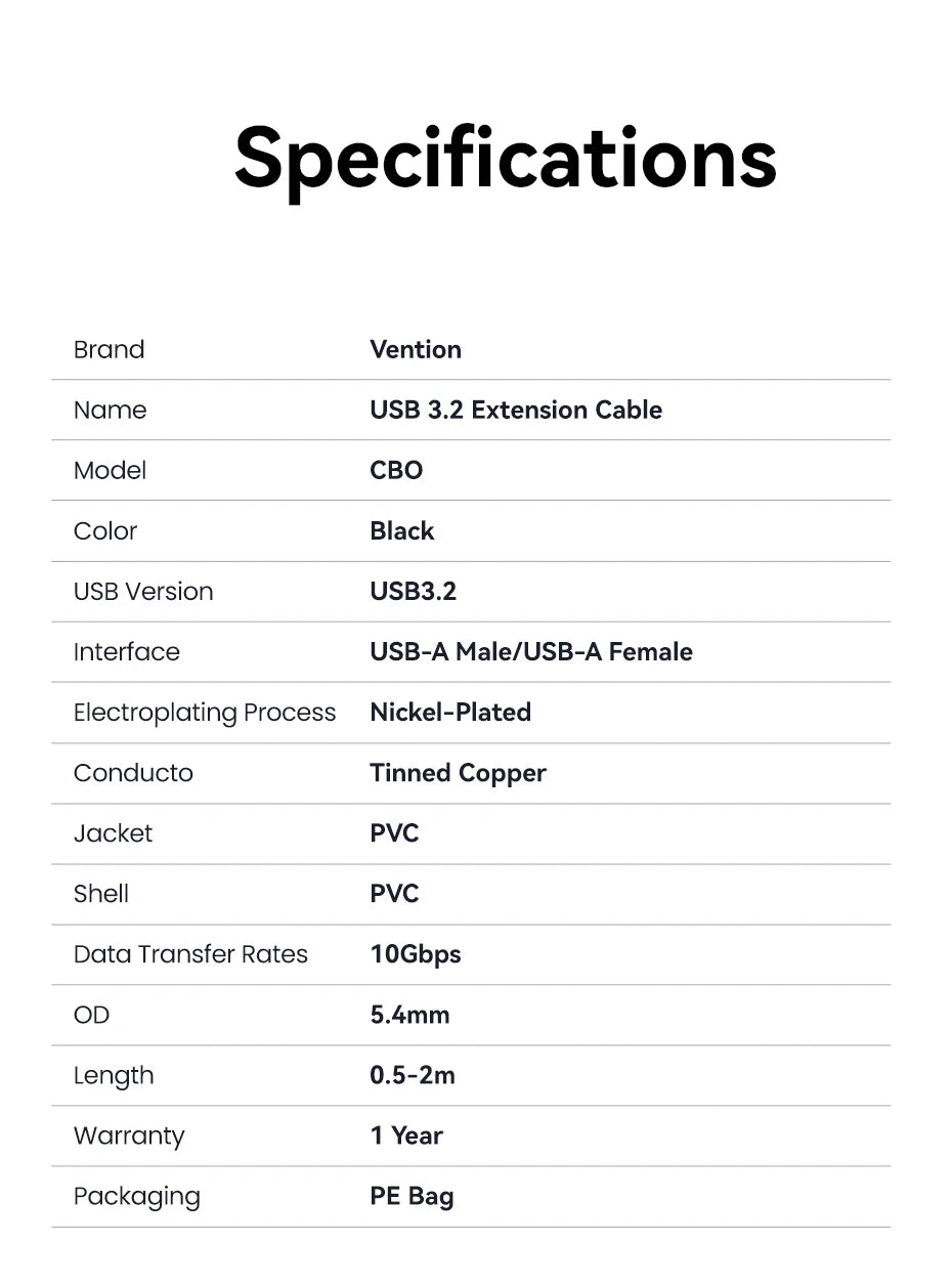 Male to Female USB extender Cable