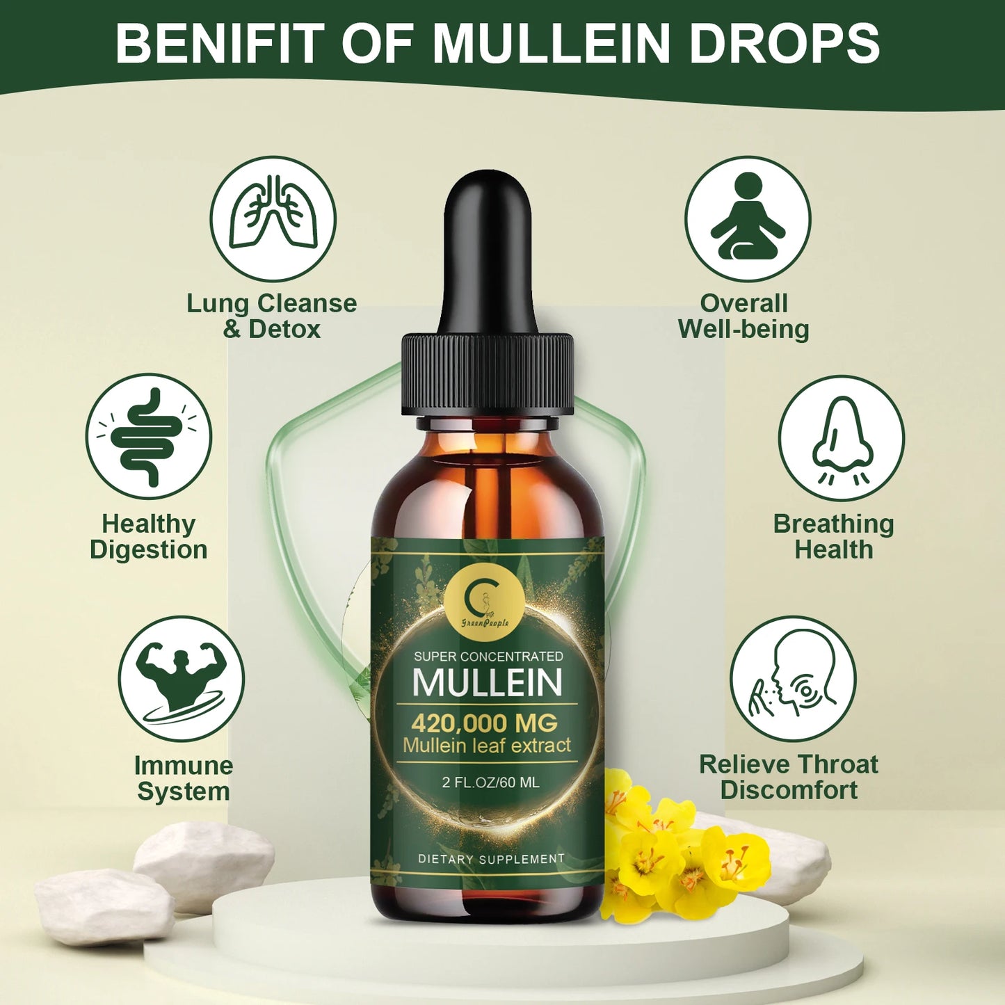 60ML Mullein Drops for Lungs