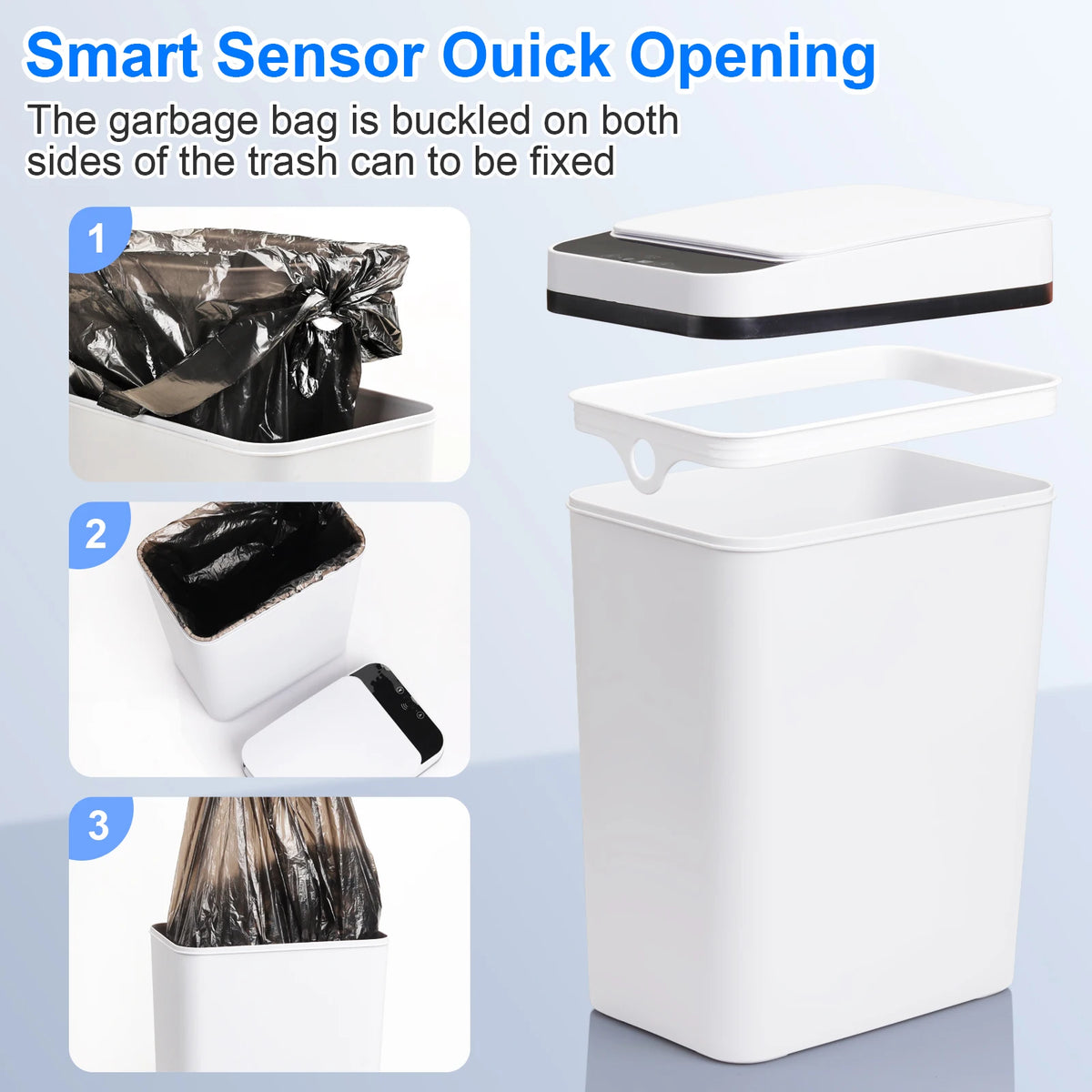 2 Pack 12L Bathroom Automatic Trash