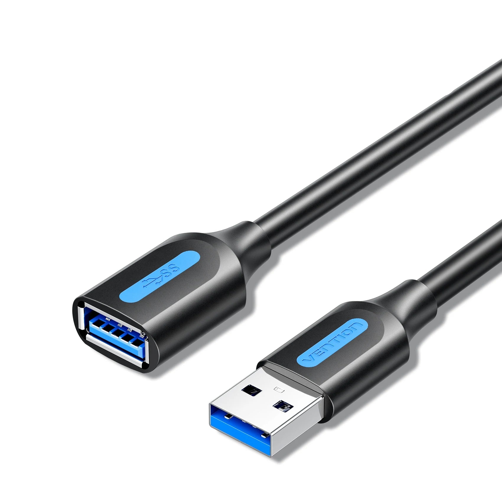 USB 3.2 extension cable with male to female connector on a white background