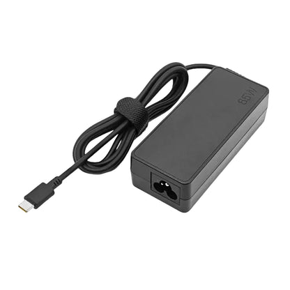 65W Type-C power adapter with cable on a white background
