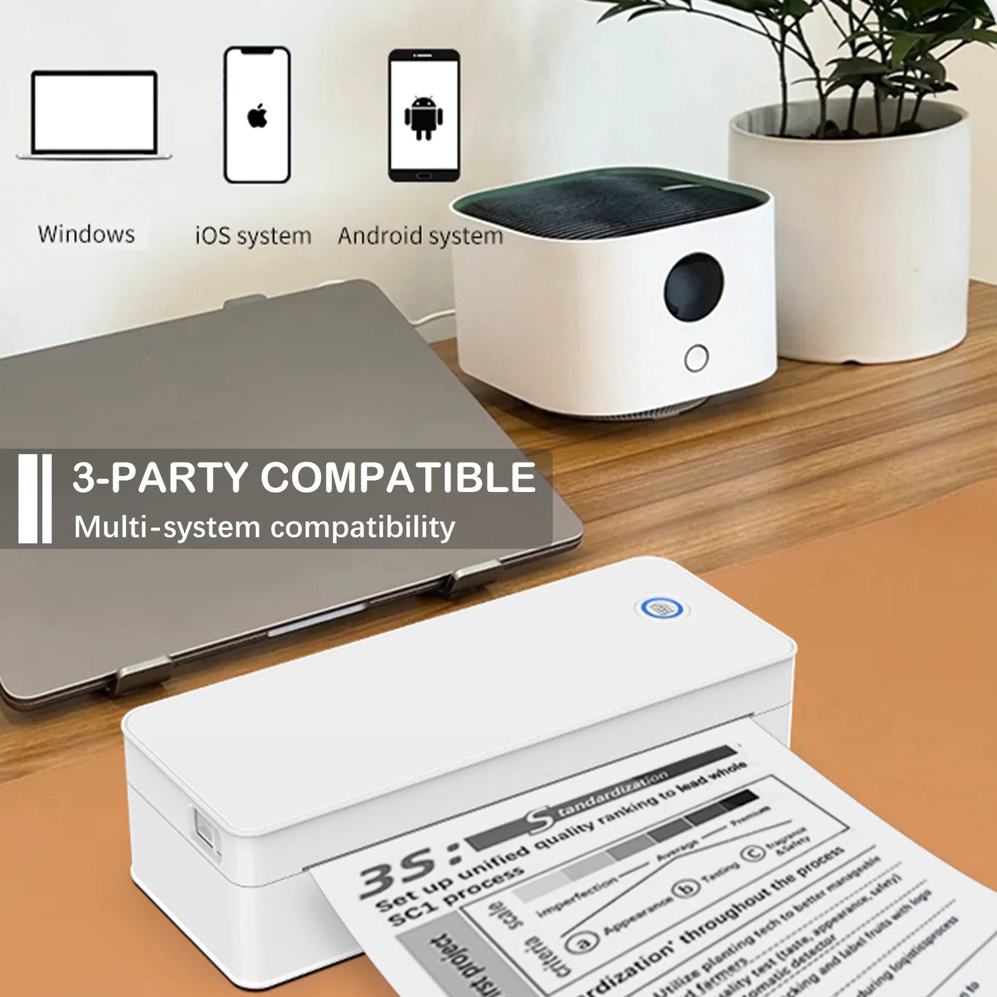A4 Thermal Printer with Paper Tray
