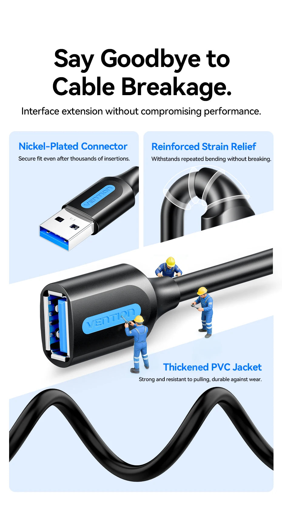 Male to Female USB extender Cable